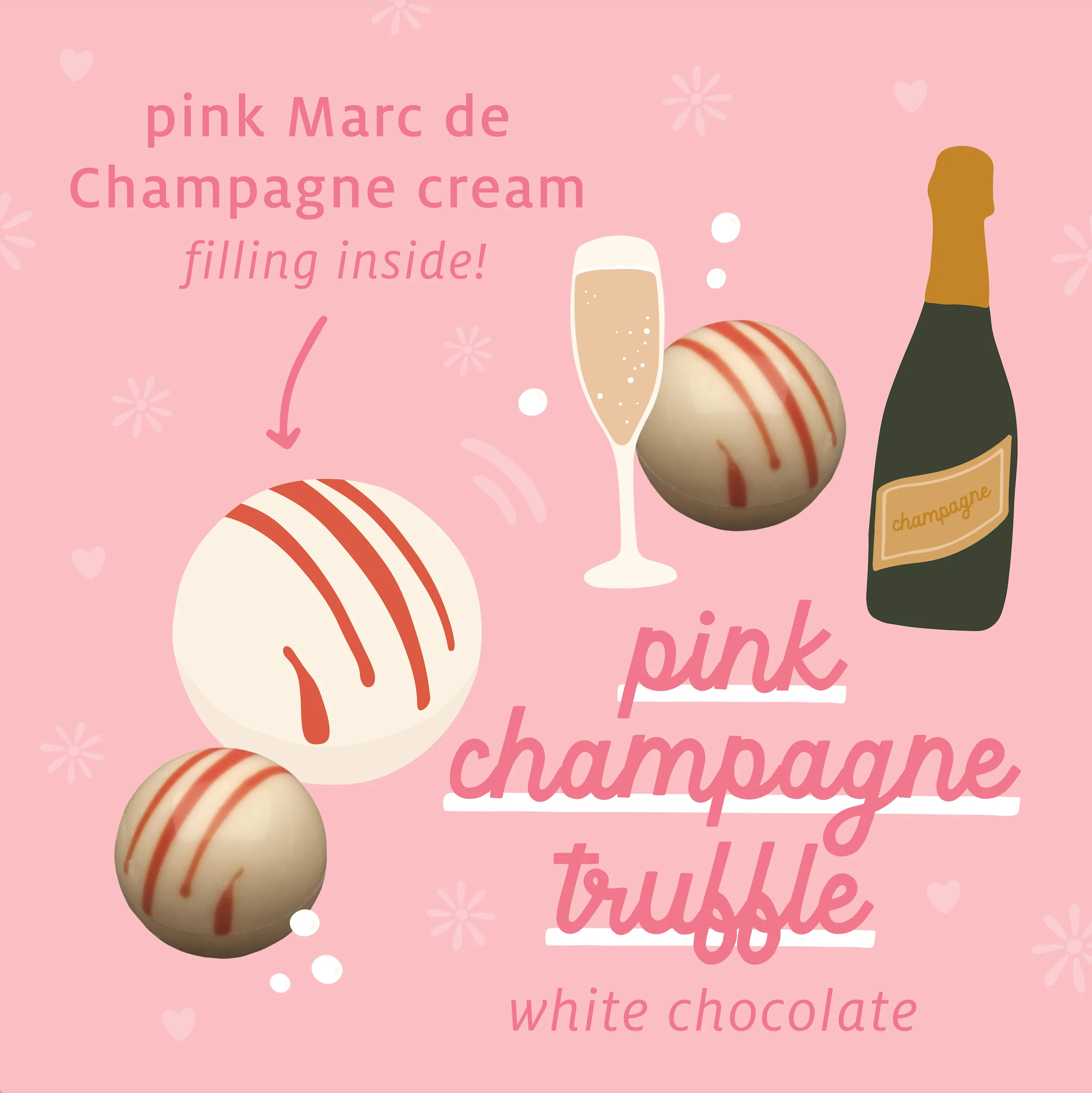 Pink Marc de Champagne Round Truffle - Image 3